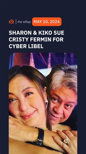 Sharon Cuneta and her husband, former senator Kiko Pangilinan, file a cyber libel complaint against showbiz talk show host Cristy Fermin on Friday, May 10, at the Makati Prosecutor’s Office. Full story: https://www.rappler.com/entertainment/celebrities/sharon-cuneta-kiko-pangilinan-cyber-libel-complaint-against-cristy-fermin/ | Rappler