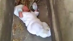 Baby boy rescued after being abandoned in graveyard