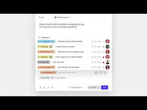 Assign tasks, breaking things down, and stay in sync (Task management)