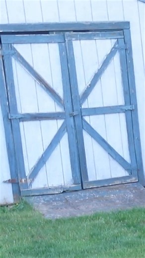 Shed doors were falling apart... until this #diy #shed #renovation