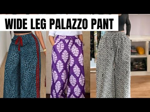 How To Cut And Sew a Wide Leg Palazzo Pant with Elastic Waistband and Drawstring. | DIY
