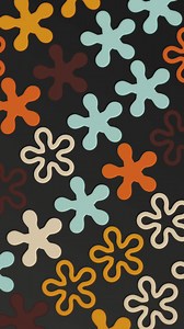 Download Vertical video - trendy 1970s retro floral design pattern motion background animation. This vintage styled background with colorful flower shapes in warm colors is a HD loop. for free