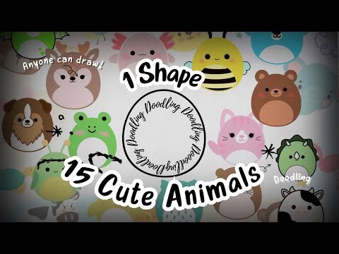 1 Shape = 15 Cute Animal Doodles 🐸✨ | Super Easy Doodle Tutorial!