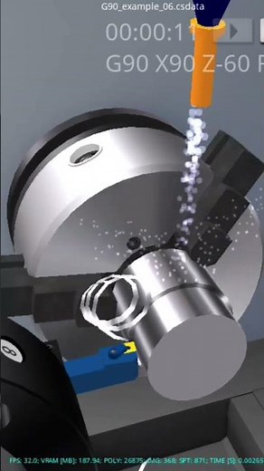 G90 in CNC lathe program Fanuc system #shorts