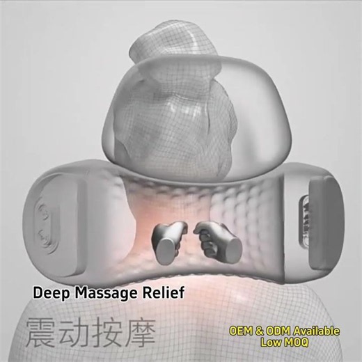 Neck and Shoulder Relief in Minutes, Heat Therapy & Neck Traction Memory Foam Massage Pillow