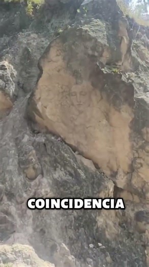 The face of the Virgin appeared on a rock