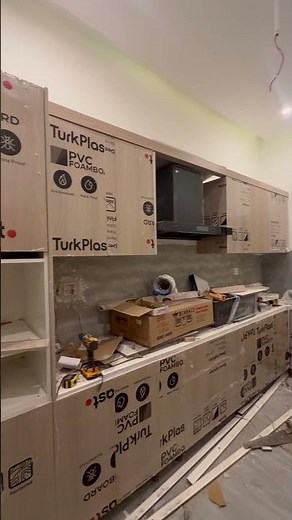Modern PVC Foam Board Kitchen Cabinets Installation | Waterproof Modular Kitchen #woodworking