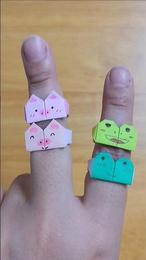 귀여운 돼지 개구리 반지 접기 / 쉬운 종이접기 #origami #papercraft #tutorial