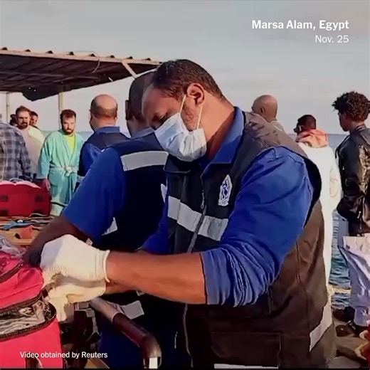 28K views · 188 reactions | Egyptian rescuers worked to find survivors from the wreck of a boat carrying tourists that sank amid high waves off the Red Sea coast a day earlier. https://nyti.ms/4g2EEwo | The New York Times | Facebook