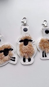Fringed Sheep Key Fob Snap Tab SET of 3 Cute Lamb Keychain in the Hoop Machine Embroidery Designs ITH Project Farm Animal Fluffy Fuzzy Sheep - Etsy