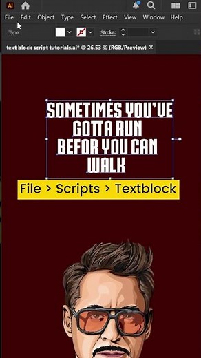 Text block script in Adobe Illustrator cc Tutorial