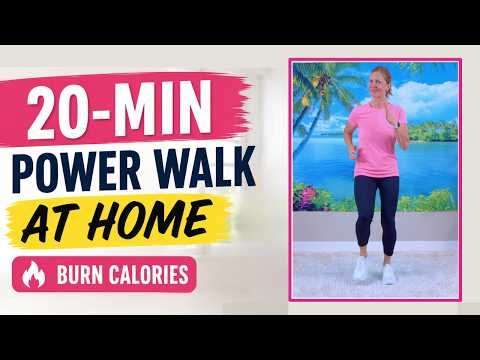 20-Min Power Walk at Home 🚶‍♀️ Burn Calories & Walk Off the Weight!
