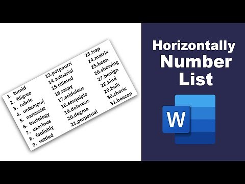 How to insert numbering list horizontally in Microsoft Word