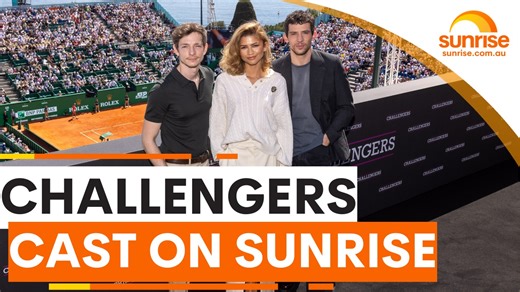 Eddy challenges megastar Zendaya and her 'Challengers' co-stars to a game of tennis, with very loose rules... what could possibly go wrong?! 😅🤩 ☀️ Sunrise is streaming now on 7plus ☀️ | Sunrise