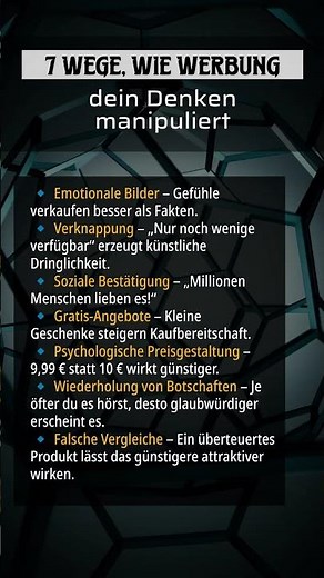 7 Wege, wie Werbung dein Denken manipuliert #marketingtricks