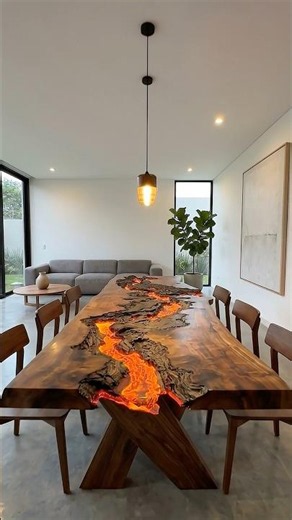 Beautiful rustic table made from a solid wood slab — I’m sure you’ll love it.