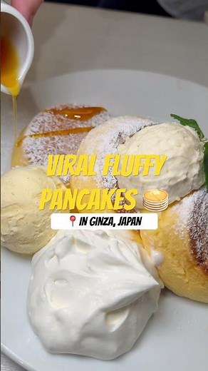 Viral Fluffy Happy Pancakes 🥞 in Ginza, Japan #TokyoEats #HappyPancake #GinzaFood #SoufflePancakes