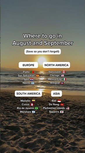 Not sure where to go in August and September? Here are our top picks ✈️
