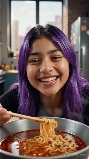 Spicy Ramen Slurp ASMR 🔥🍜 | Extreme Slurp #shorts #asmr #ASMR #relaxing #noodlesasmr #mukbang #ai