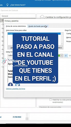 Crear firma Outlook #aprendeentiktok #outlook #outlooktips #outlookemail