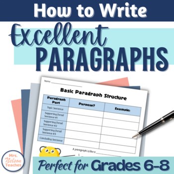 How to Write a Paragraph | Middles School Mini Unit - Lessons & Activities