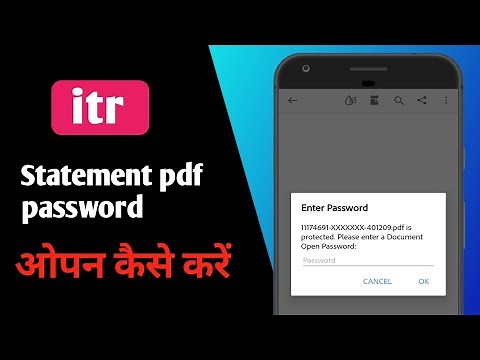 how to open itr pdf file pdf password