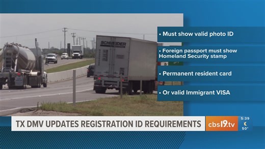 Texas DMV updates registration ID requirements