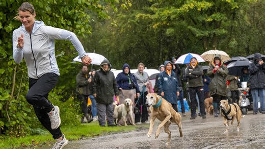 Video | Dafne Schippers racet tegen honden op de eerste DogOlympics