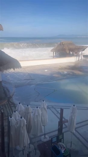 James Spann on Instagram: "Puerto Vallarta this morning as Pacific Hurricane Priscilla passes to the west. From Mandy Benefield “Our resort this morning when we walked out on our balcony… the resort pool is under all of that.”"