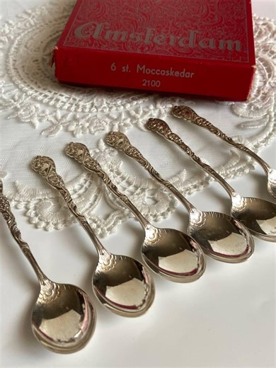 Vintage Dutch Coffee Spoons Set, Silver Plated Nickel Silver With Box Amsterdam - Etsy