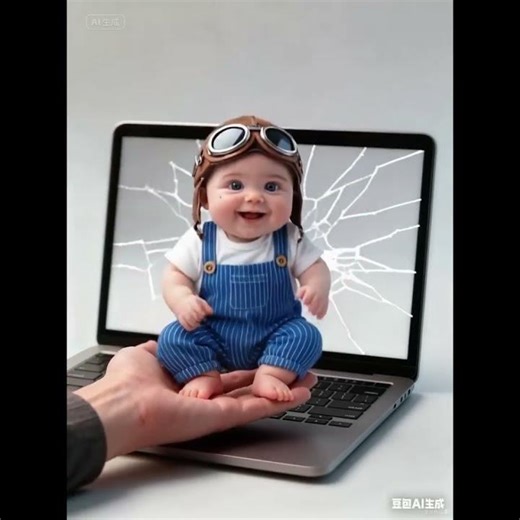 Baby Magically Jumps Out of Laptop Screen in 3D!