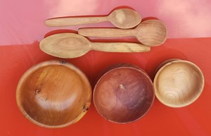 Lot Set of 6 Pieces of Juniper Bowls and Spoons , Moroccan Handmade Juniper Wood Craft Decor - Etsy