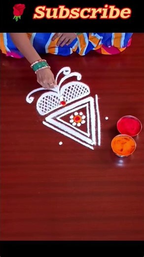 Simple daily use rangoli 🌺🌺#trendingshorts #viralvideo #shorts @deepascuterangoli2824