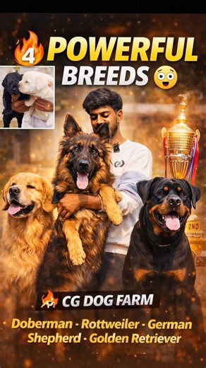 👆Full video ऊपर ।।CG Dog Farm में 4 Powerful Breeds 😮 | Doberman, Rottweiler, German Shepherd