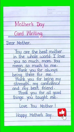 Mother's Day card writing | Happy Mother's Day message 2026 | Card writing | Mother's Day message