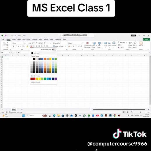 Introduction to MS Excel Class 1