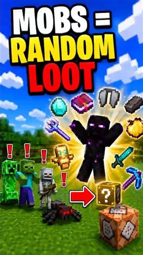 Minecraft But Every Mob Drops Random Loot… #minecraft #shorts