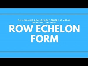 Row Echelon Form