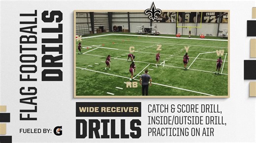 Wide Receiver Drills, Catch & Score | NFL Flag Football Drills