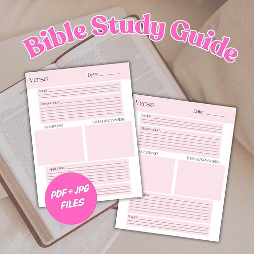 Printable Bible Study Guide: Scripture Journal Template (PDF & JPG) - Etsy