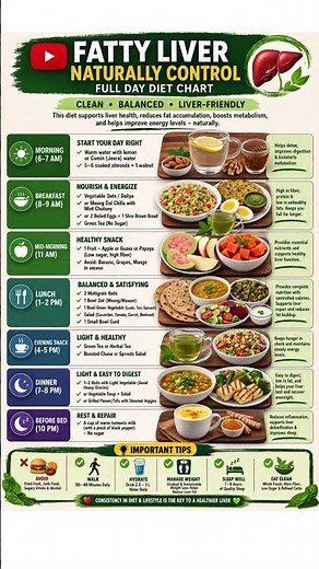 Fatty Liver Diet Chart 🩺 Full Day Plan to Control Naturally!