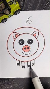How to draw pig easy for beginners . . #pig #pigdrawing #easydrawing #kidsdrawing #drawingtutorial | Kids Drawing Ideas