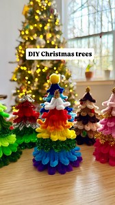 DIY Pipe Cleaner Christmas Trees 🎄✨ So easy • budget-friendly • perfect holiday craft What you’ll need: • Cone (store-bought or DIY with thick paper, I got mine from @hobbylobby) • Pipe cleaners (bought from Amazon) • Scissors • Hot glue gun To buy the materials for this DIY comment Christmas Step-by-step: • Start with a cone — use a store-bought one or roll thick paper into a cone and secure it to your preferred size • Cut pipe cleaners into approximately 2-inch pieces • Fold each piece in hal