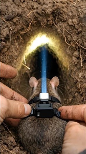 Inside a Wild Rat Burrow | Micro Camera Underground POV #Shorts