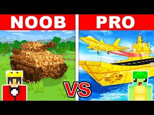 NOOB vs PRO: MILITARY VEHICLE HOUSE Build Challenge in Minecraft