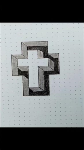 How to draw Christian cross 3D l easy drawing of cross 3D #shortvideo #shorts #ishuaahiart #ytshorts