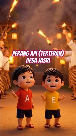 🔥 Tradisi Terteran Desa Adat Jasri Karangasem – Perang Api Sakral Sebelum Nyepi 🔥 #animasiai