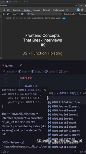 Javascript Hoisting | Function Hoisting #coding #python #webdesign #webdevelopment