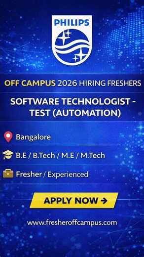 Philips Off Campus 2026 Hiring Freshers – Software Technologist - Test (Automation)