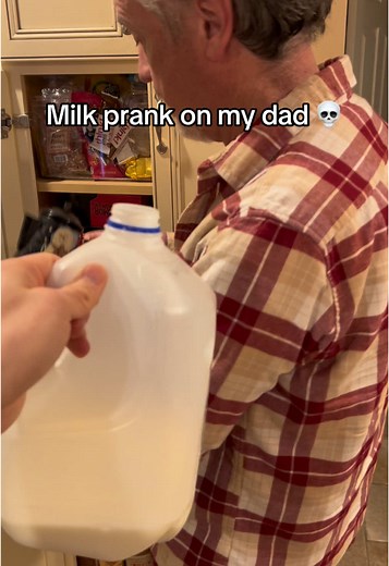 Hilarious Milk Prank on Dad: A Must-Watch Reaction